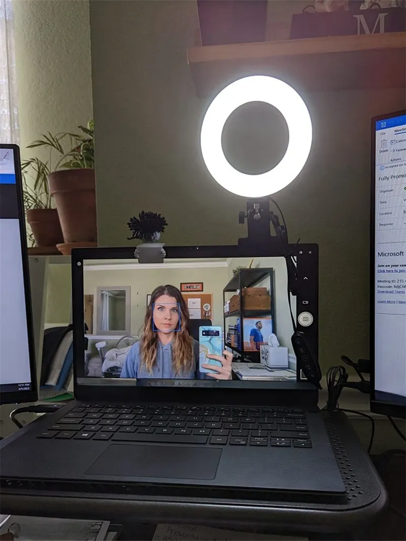 6Inch Video Conference Light Kit Ri Clip On Laptop Monitor With 3 Color Webcam Light Remote Work Self_voghion.com
