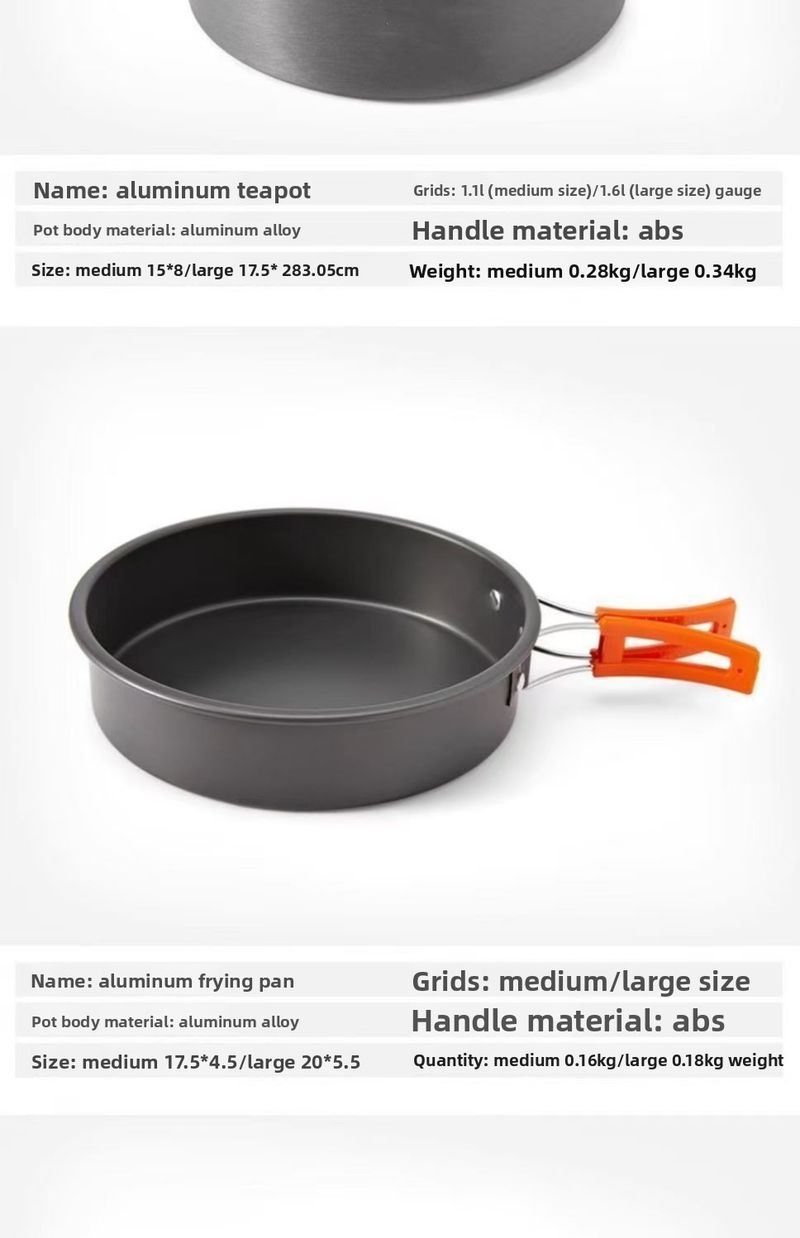 Forniture per cucinare Pentola per esterni Set di pentole Picnic Viaggio Bollitore portatile da campeggio_voghion.com