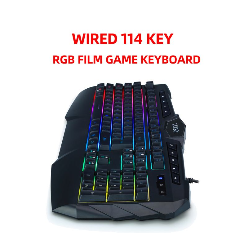 New 114 key wired mechanical touch film with RGB backlight and multimedia gaming computer keyboard_voghion.com