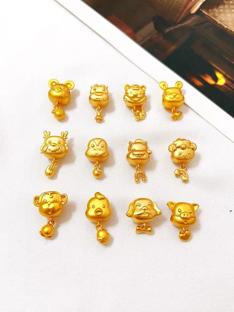 Hohe farbe Vietnamesisch sand gold zwölf sternzeichen DIY zubehör halskette armband anhänger mit perlen für paare schmuck charge_voghion.com