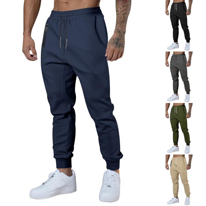 Leichte Jogginghose für Herren, atmungsaktiv, zum Wandern, Joggen, Laufen, Stretch, für Übungen und Workouts, mit Reißverschlusstasche_voghion.com