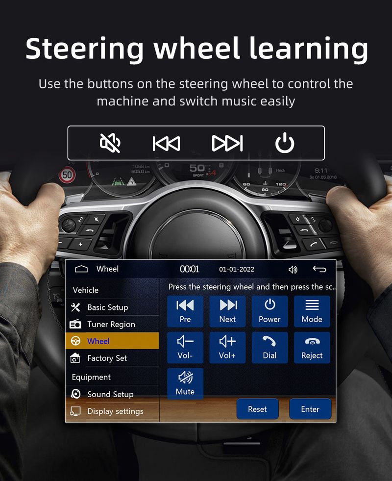 Autoradio 7" avec CarPlay sans fil - Lecteur MP5 à écran tactile HD et Bluetooth_voghion.com