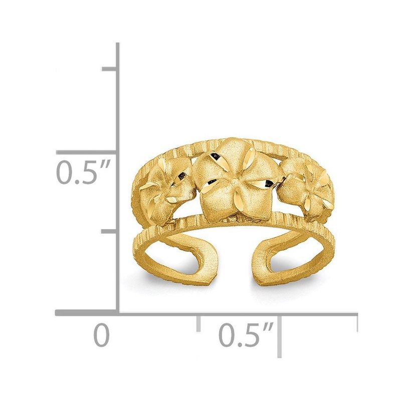 14k D/C Plumeria Toe Ring_voghion.com