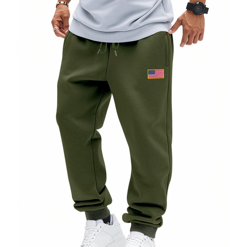 Calça de moletom masculina folgada, estilo americano, estilo casual, simples, com cordão, para o Dia da Independência, da Cross Border Independent Station, primavera e outono_voghion.com