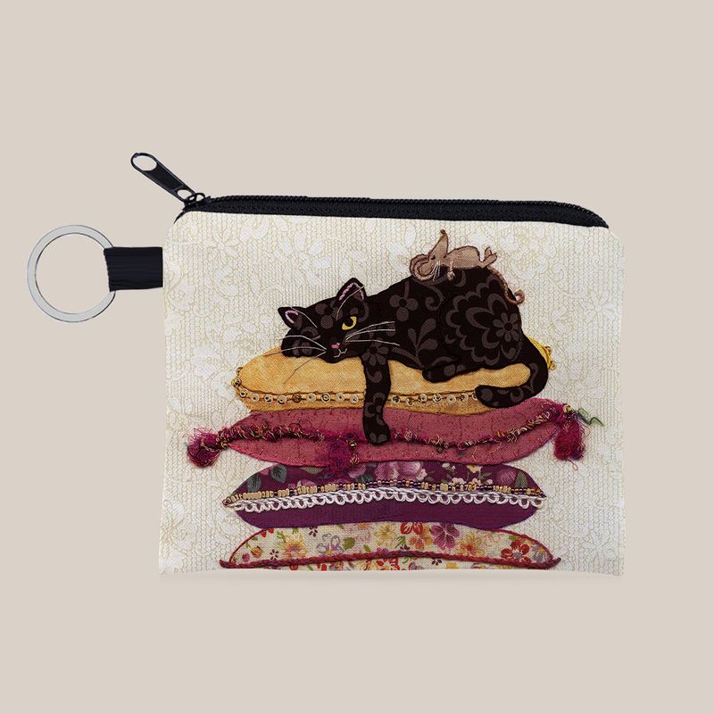 Borsa portamonete portatile con portachiavi e stampa di gattini, regalo per ragazze e donne_voghion.com