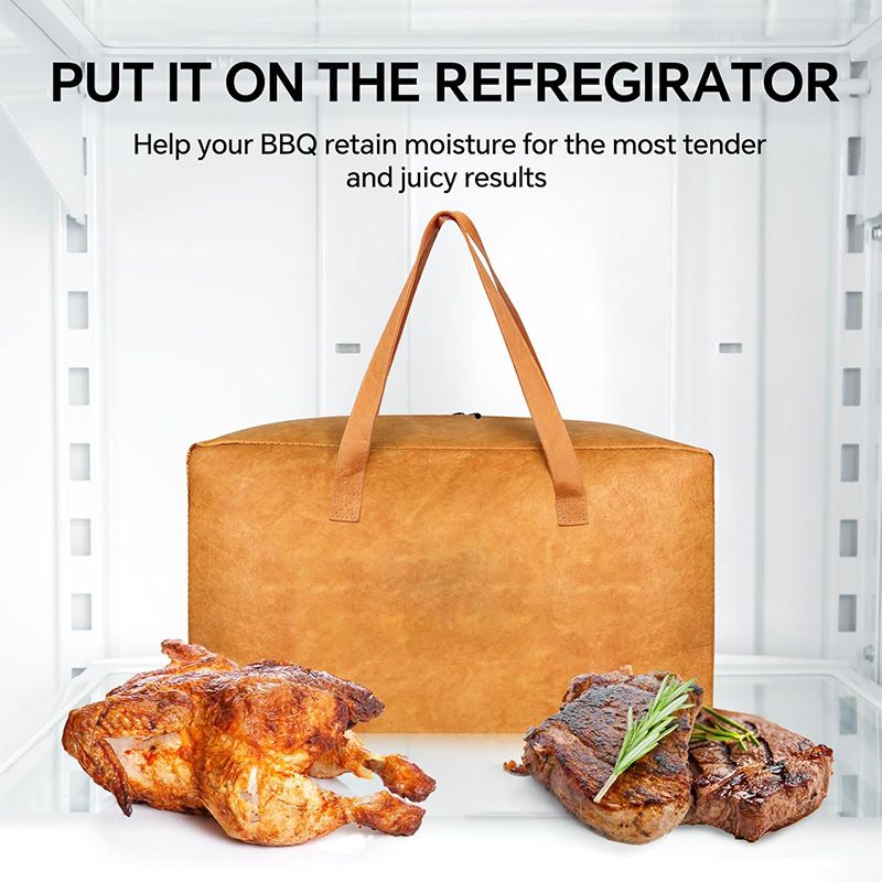 Dupont Paper Foldable BBQ Meat Resting Bag - 18x10x8.2 Inch Insulated Portable Grill Accessory (Dark Brown)_voghion.com