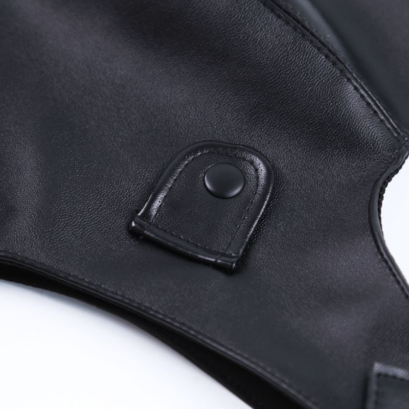 Premium-BDSM-Kapuze aus Leder – verstellbare Augenbindemaske mit Riemen für sensorisches Spiel (schwarz, Performance-Qualität)_voghion.com