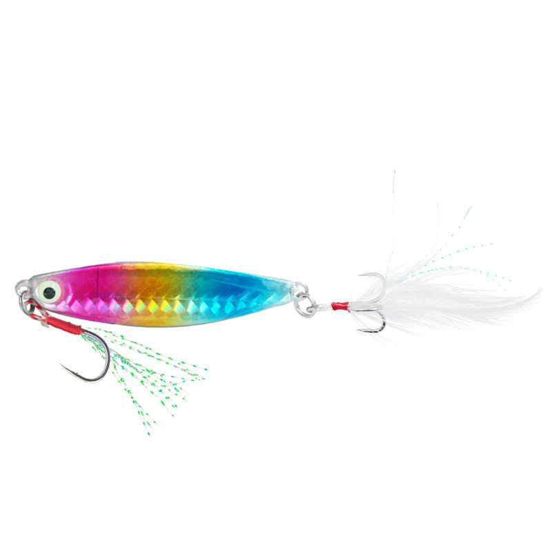 Luya Wzmocnione Pióro Trzy Haki Slow Shake Blade Glitter Bait Twarda Przynęta Sprzęt Wędkarski_voghion.com