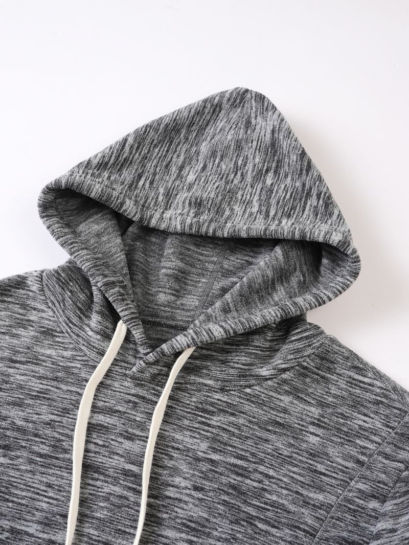 Felpa oversize con cappuccio in pile da uomo – Pullover invernale con tasche laterali (S-2XL, Nero/Blu navy/Antracite/Crema)_voghion.com