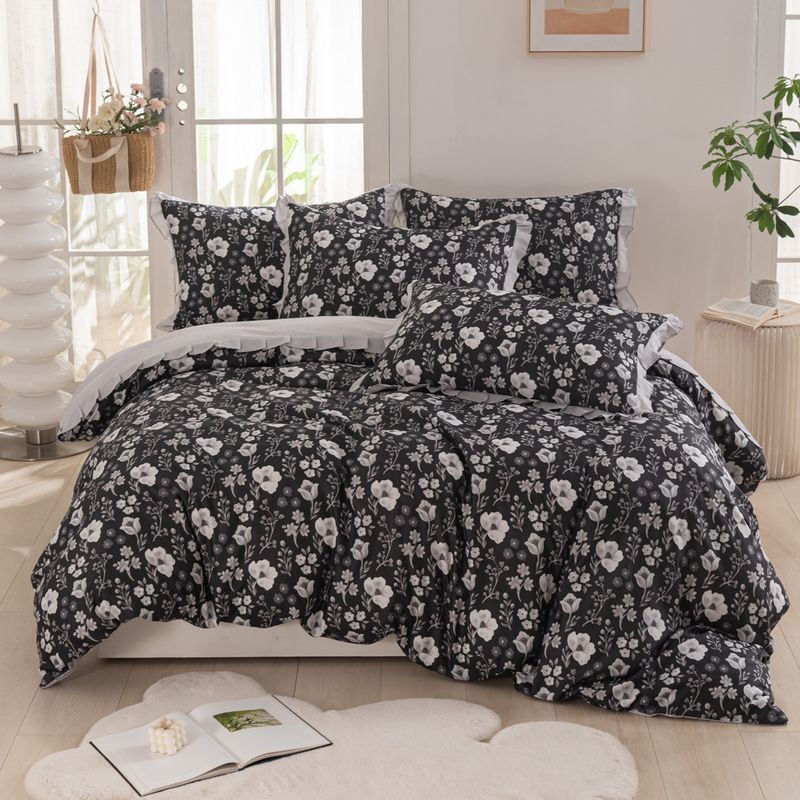 Dormeur Series Duvet Cover Set - Soft Brushed Polyester, Floral Printed, Active Dyed (AR/UK Sizes) | Bedding Set With Pillowcases, Lightweight & Cozy_voghion.com