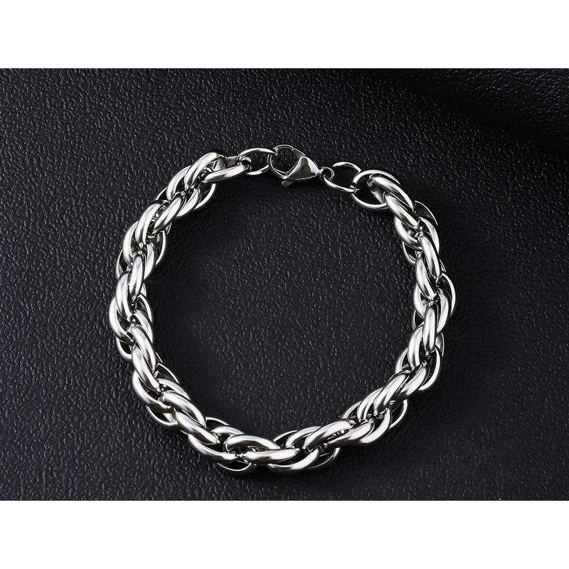 Edelstahl Simple Dominant Punk High-End Feel Cuban Titanium Steel Armband Herrenschmuck_voghion.com