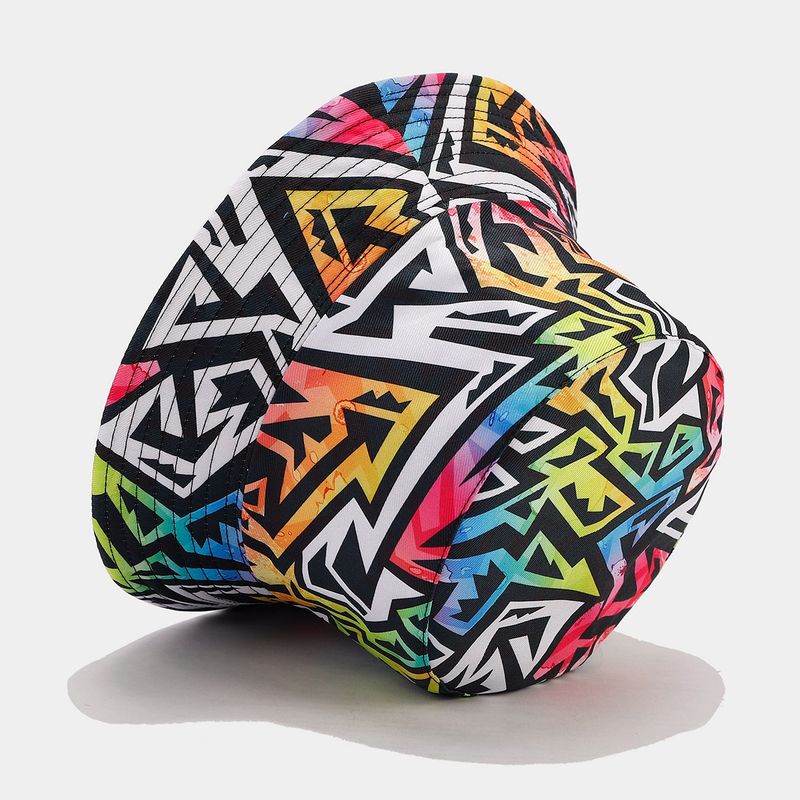 Nuevo gorro de pescador de doble cara con letras de grafiti para mujer, moderno y plegable para hombre._voghion.com
