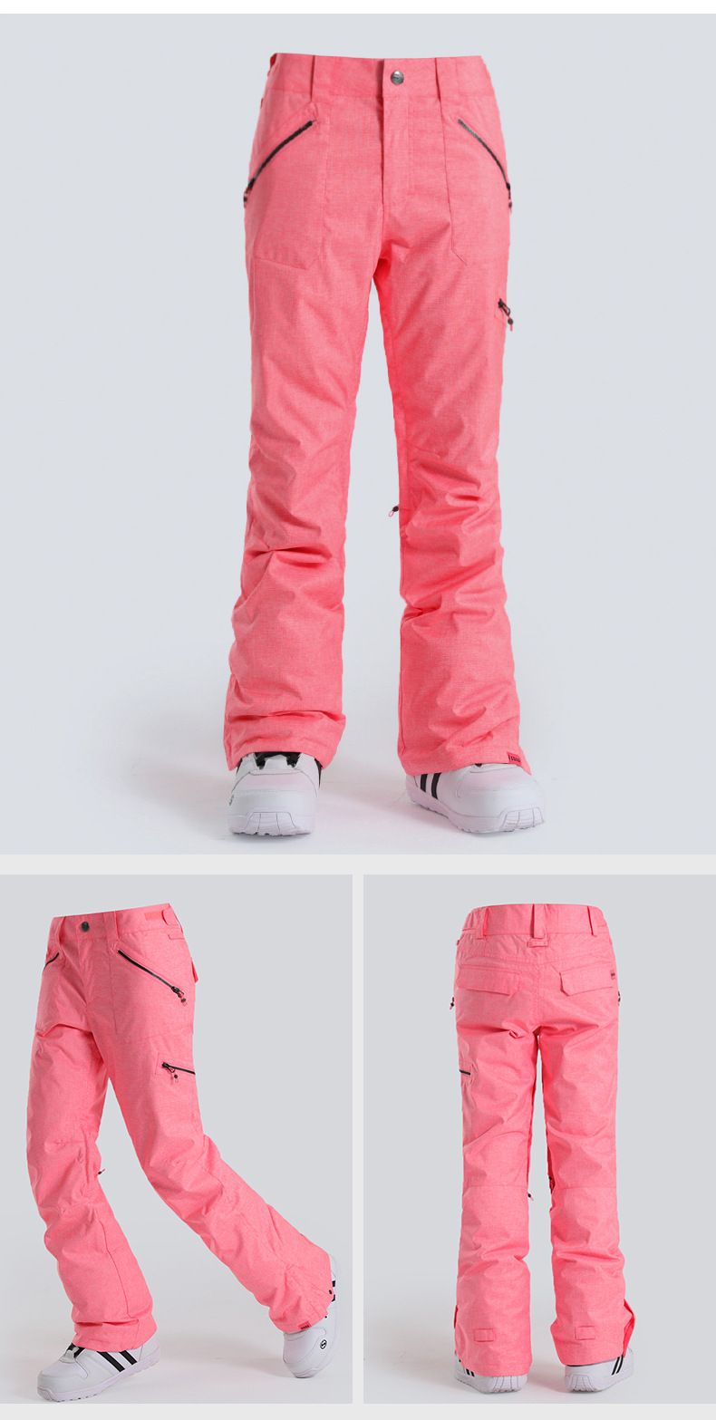Pantaloni da sci da donna Pantaloni da snowboard slim antivento, impermeabili, caldi e traspiranti_voghion.com