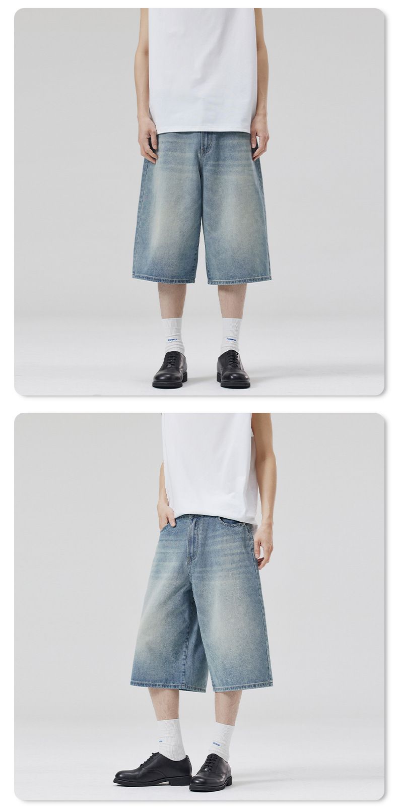 Ropa de verano para hombre, nuevos pantalones vaqueros holgados americanos de cuatro colores, vaqueros de siete puntos, rectos, de pierna ancha y versátiles._voghion.com