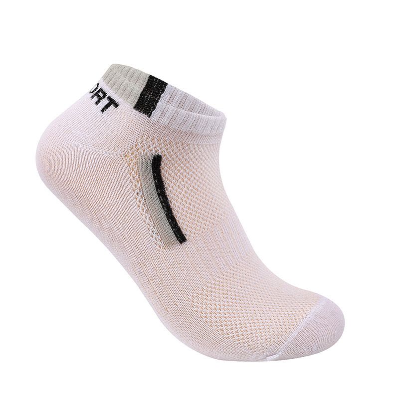 Summer Thin Boat Socks Men's Short Socks Sweat Absorbent Breathable Letters Fashionable Mesh Spt Running Professional Sports Men's Socks_voghion.com