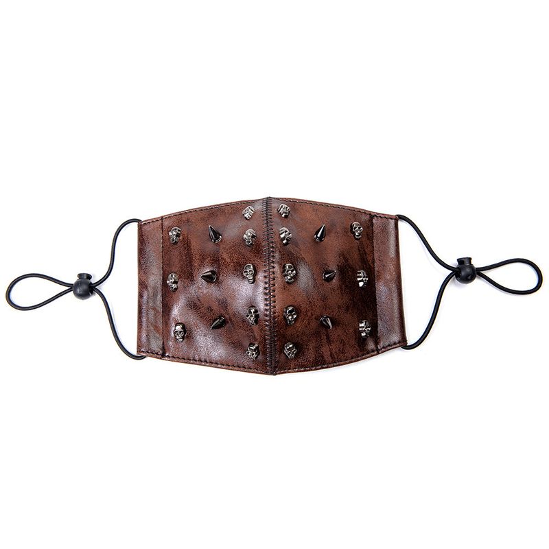 Masque de protection anti-poussière pour adulte avec filtre PM2.5, motif tête de mort punk_voghion.com