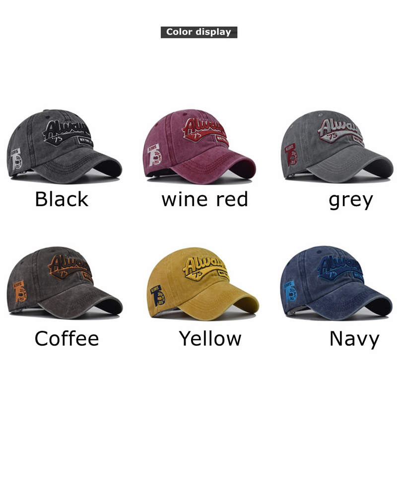 Pánská monogramovaná vyšívaná baseballová čepice, bavlněná nastavitelná outdoorová ležérní čepice_voghion.com