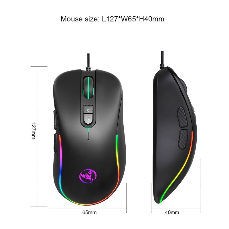 Digitex Digitex J300RGB Macro Programmazione Gaming 7 Pulsanti Luce Spenta Supporto Vari Giochi Mouse Cablato Transfrontaliero Disponibile_voghion.com