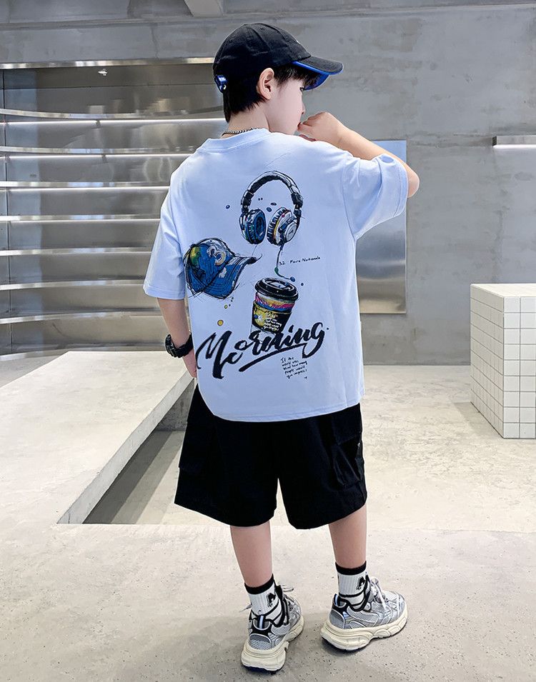 New Boys' Basketball Tank Top & Shorts Set - Breathable Polyester Sports Outfit For Kids 8-14 Years, Sleeveless Athletic Two-Piece_voghion.com