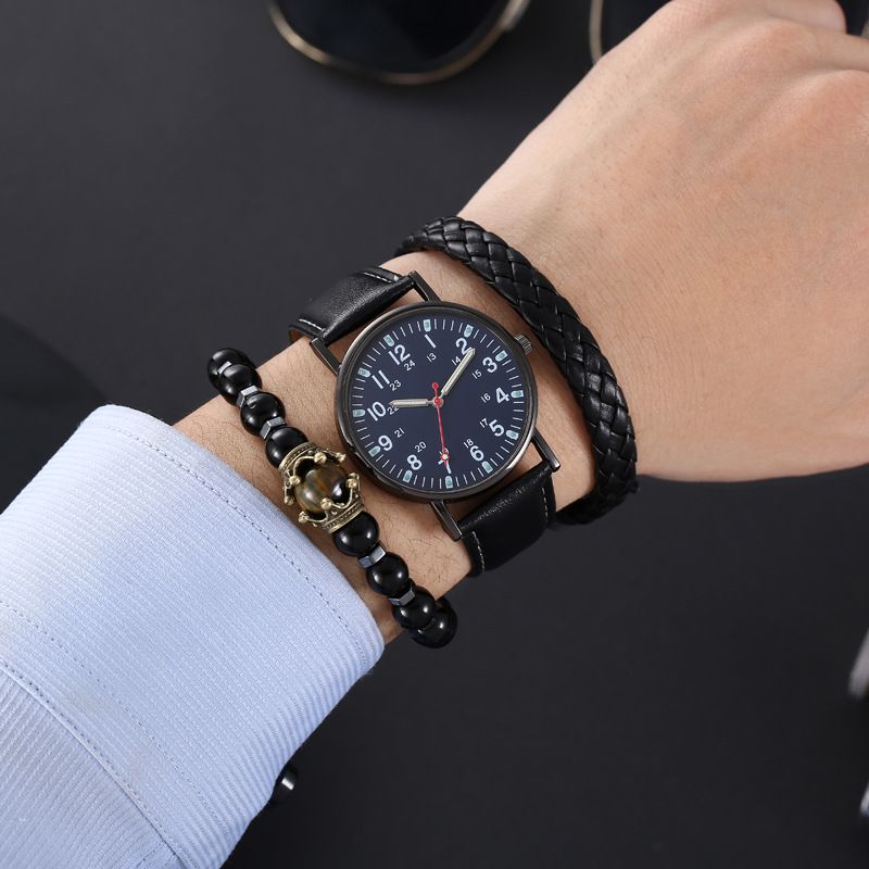 Men's Watches Bracelet Set Watch Watch Quartz Watch Belt Fashion Casual Luminous Watch Men's Watch Three Piece Watch_voghion.com