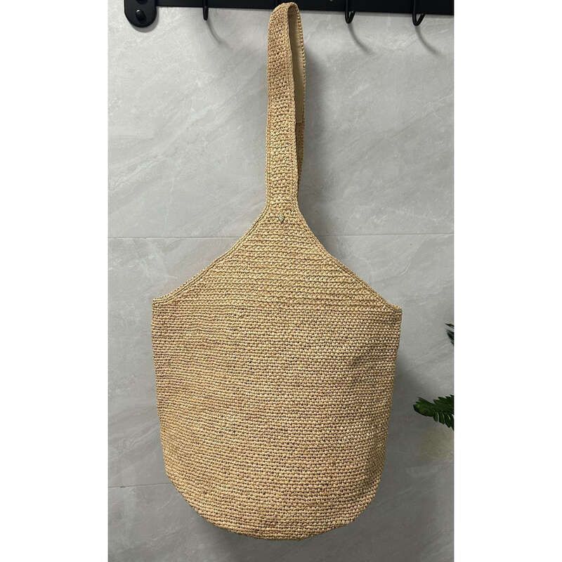Borsa a tracolla da viaggio estiva da spiaggia per donna in rafia intrecciata a mano_voghion.com