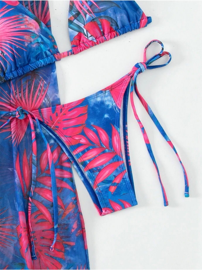 Badekleeder Fraen Split Dräi-Stéck Laangärm Blouse Internet Promi Riemen Bikini_voghion.com
