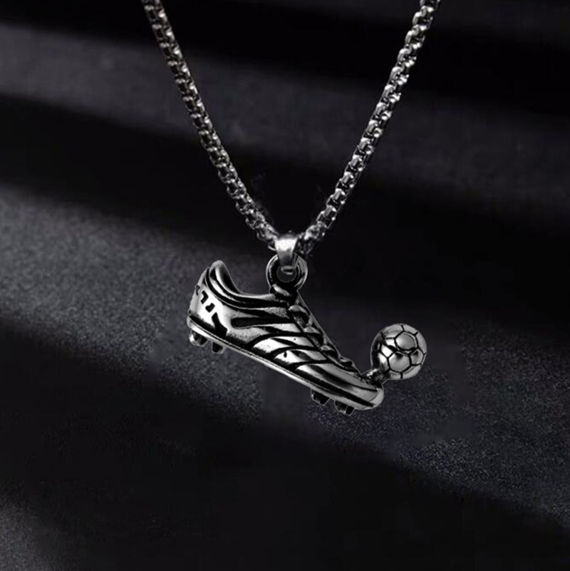 Men Hip hop Football Shoes Soccer Pendant Necklaces fashion Stainless Steel male charm pendants necklace HipHop jewelry gifts_voghion.com