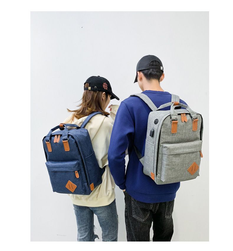 Women's Bags Large Capacity School Bag Computer Bag Multi Pocket USB Backpack Three Piece Set Simple Casual Business Backpack Multi Function_voghion.com