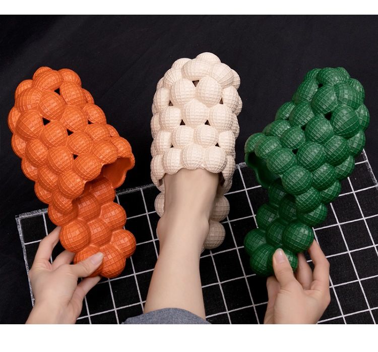 Lychee Slippers For Women Summer Home Indoor Grid Ins Trendy Couple Slippers Home Personality Creative Sandals_voghion.com