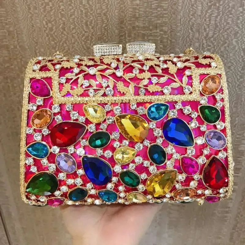 Designer 2025 Borsa a mano con strass da donna per feste, matrimoni, serate in cristallo, pochette da sposa, borsa da donna_voghion.com