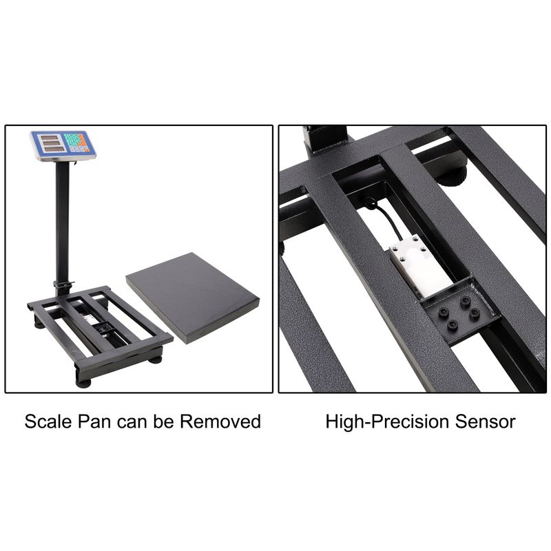 660lbs Weight Computing Digital Scale Floor Platform Scale,0.1 Lbs Accuracy Computing Floor Scale With LB/KG, Tare, Price Calculator, Black Color_voghion.com