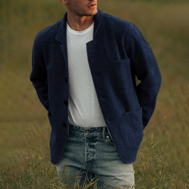Herrenbekleidung, einfarbig, trendige Modejacke, Freizeitmantel_voghion.com