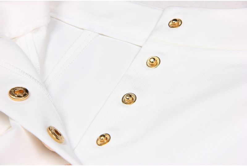 Women's clothing new fashion double-breasted rivet concealed button loose straight pants women's trousers casual commuting supply_voghion.com