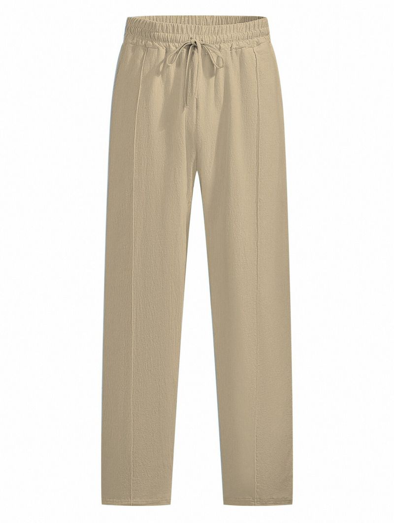 Men's Clothing Casual Trousers Linen Casual Pants Straight Leg Loose Fit Summer Lightweight Breathable Comfortable Trousers With Multiple Pockets_voghion.com