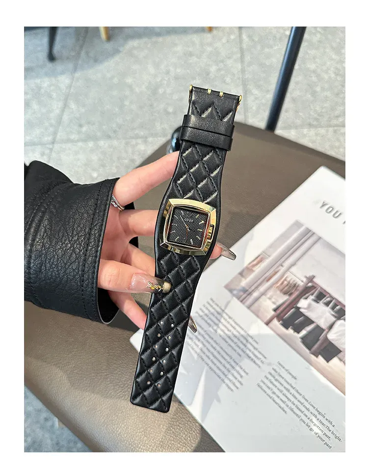 Orologio da donna Guou in stile vintage con movimento al quarzo, cinturino in pelle, design minimalista, orologio retrò cinese di lusso_voghion.com