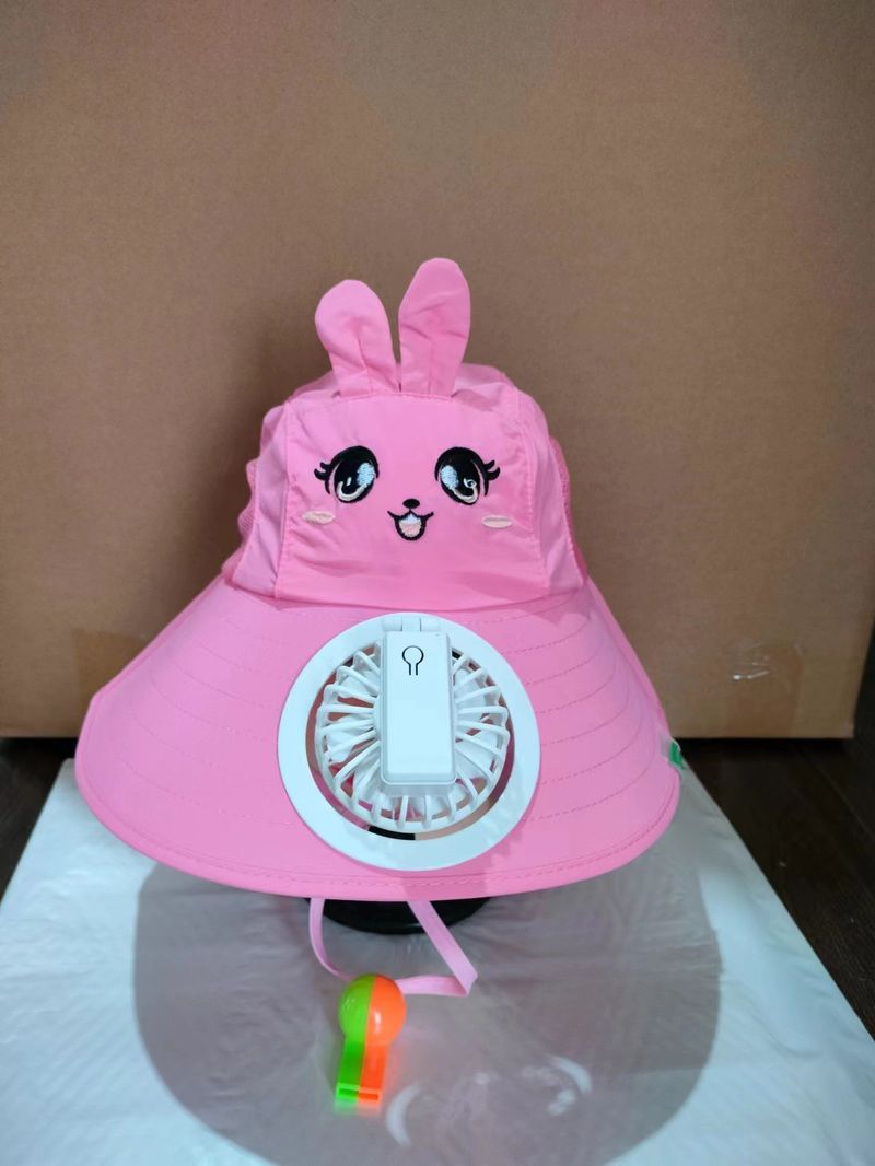 Zomerse verkoelende hoed voor kinderen met USB-oplaadbare ventilator - Zonnehoed met brede rand voor buitenreizen_voghion.com
