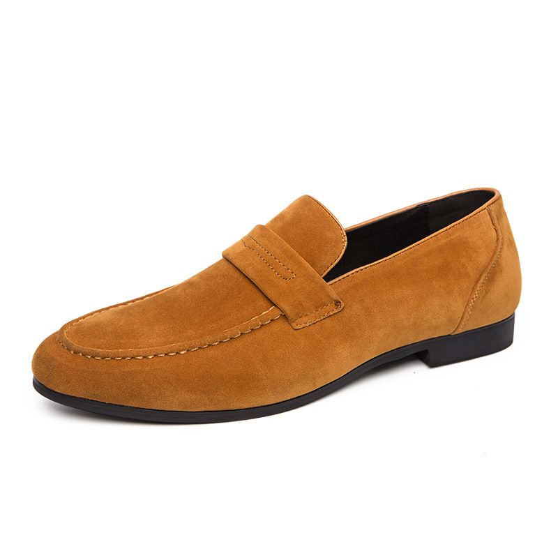 6988 Large Size Men's British Style Casual Daily Loafers Simple Suede Slip-On Fashion Trend Shoes_voghion.com