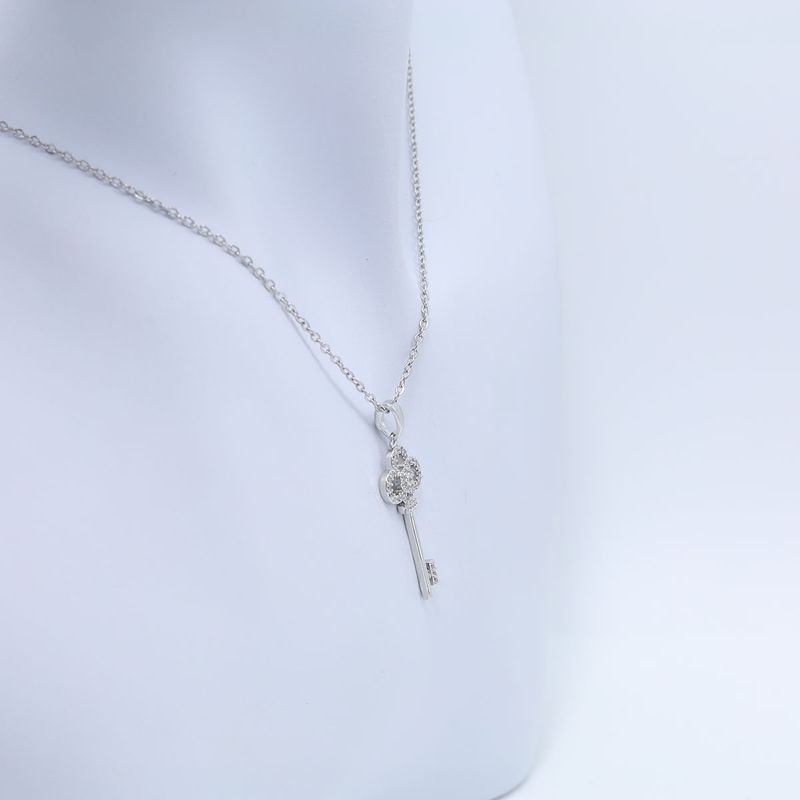 Collana con ciondolo a forma di chiave con lucchetto vintage in cristallo alla moda, da donna, leggera, con collane Rhie, gioielli da abito_voghion.com