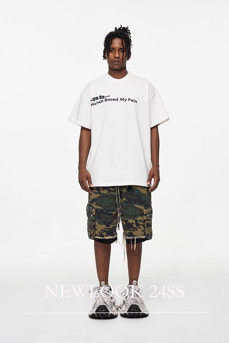 Men's Clothing High Street Washed Raw Edge Distressed Double Layer Retro Workwear Pocket Trendy Camouflage Shorts Summer Shorts Men's Trend_voghion.com