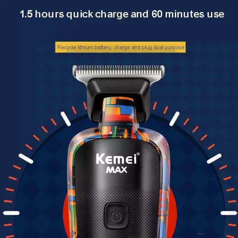 Kemei KM-MAX5090 električni strižnik, polnilni strižnik za lase, tisk grafitov, britvica tipa C, polnjenje USB, brivec_voghion.com