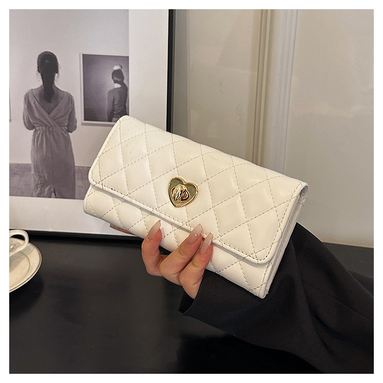 Kleine duftende Wind mittellange Lingge Love Lock Buckle Zero Wallet Damentasche_voghion.com