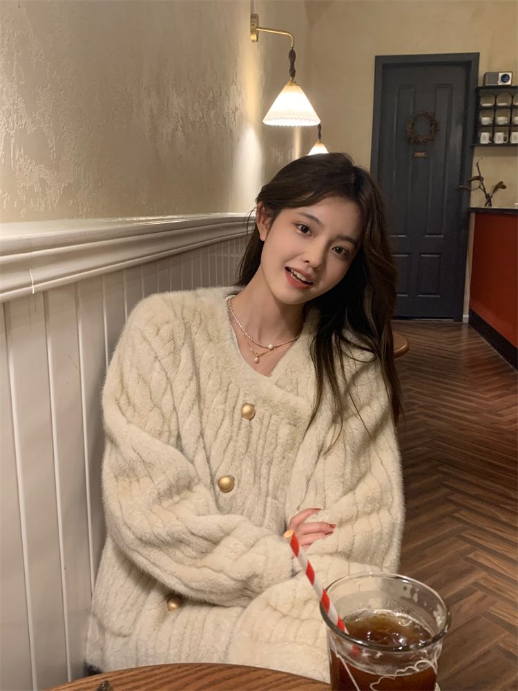 Nerz Schaffell Integrierte Stil High-end Herbst Winter Verdickt Plüsch Umweltfreundliche Pelz Mantel Frauen Flauschigen_voghion.com