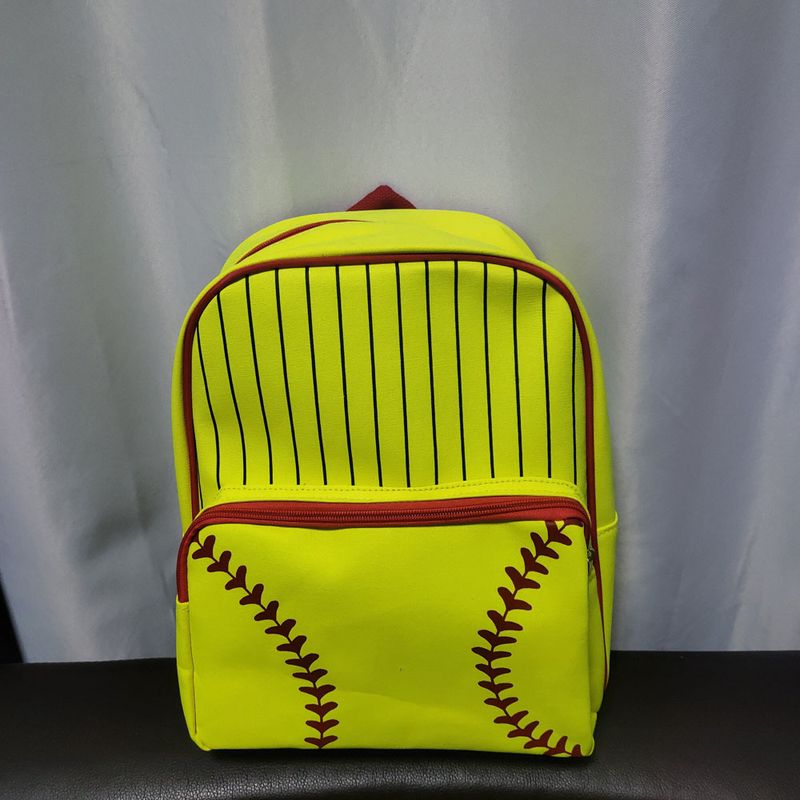 Backpack yellow baseball softball backpack European and American style outdoor children backpack cross-border primary school student schoolbag_voghion.com
