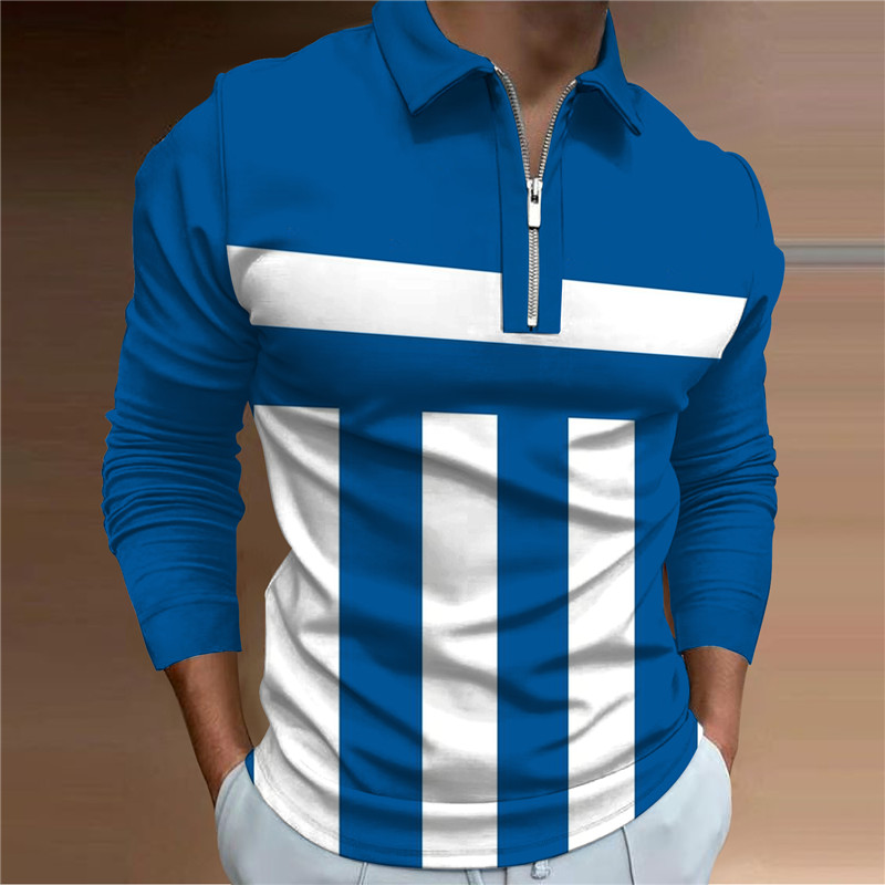 Lässige Herbstkleidung für Herren, langärmliges Poloshirt, Herren-Reißverschluss-T-Shirt, Street-Golf-Herrenbekleidung 2023_voghion.com