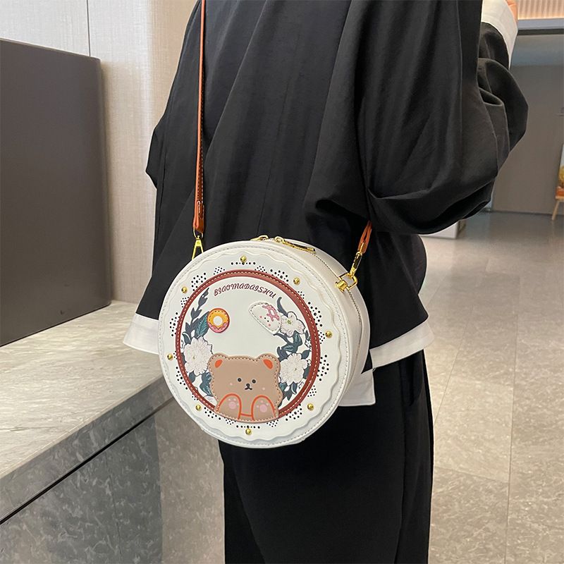 Borsa a tracolla versatile, rotonda, leggera e casual, di alta qualità, di design di nicchia per le donne, 2024, nuova moda_voghion.com