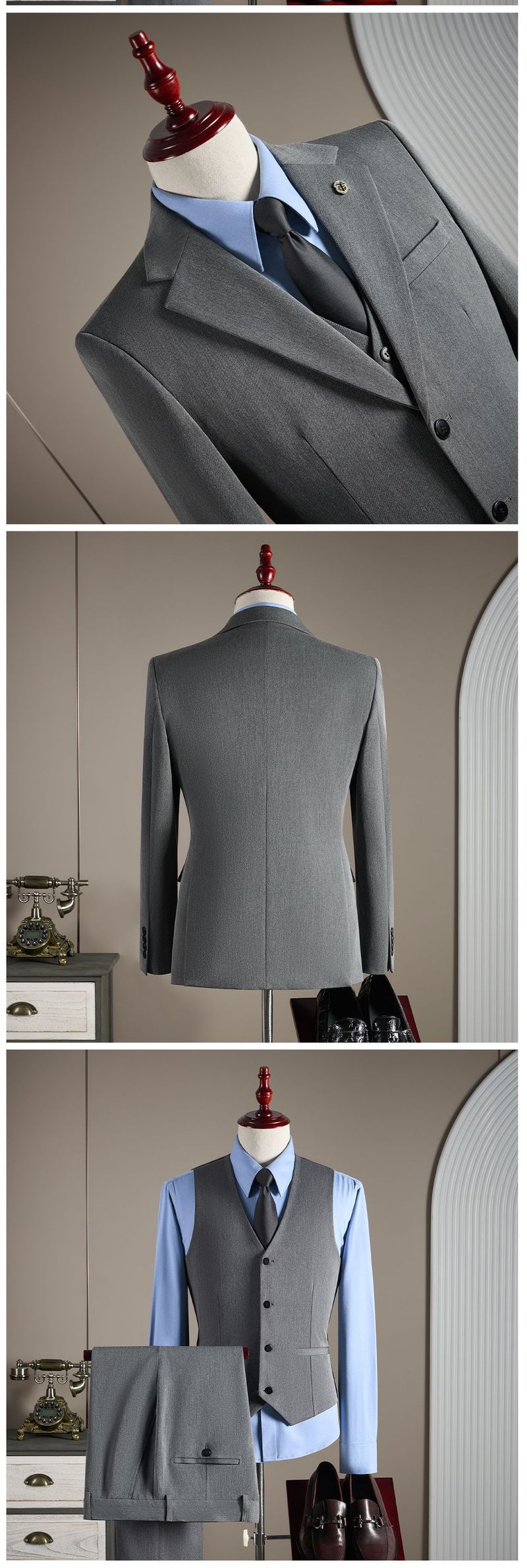 Premium Two-Piece Suit Set – Business & Wedding-Ready Slim-Fit Blazer & Trousers (M-7XL, Single-Breasted Notch Lapel, Stretch Comfort)_voghion.com