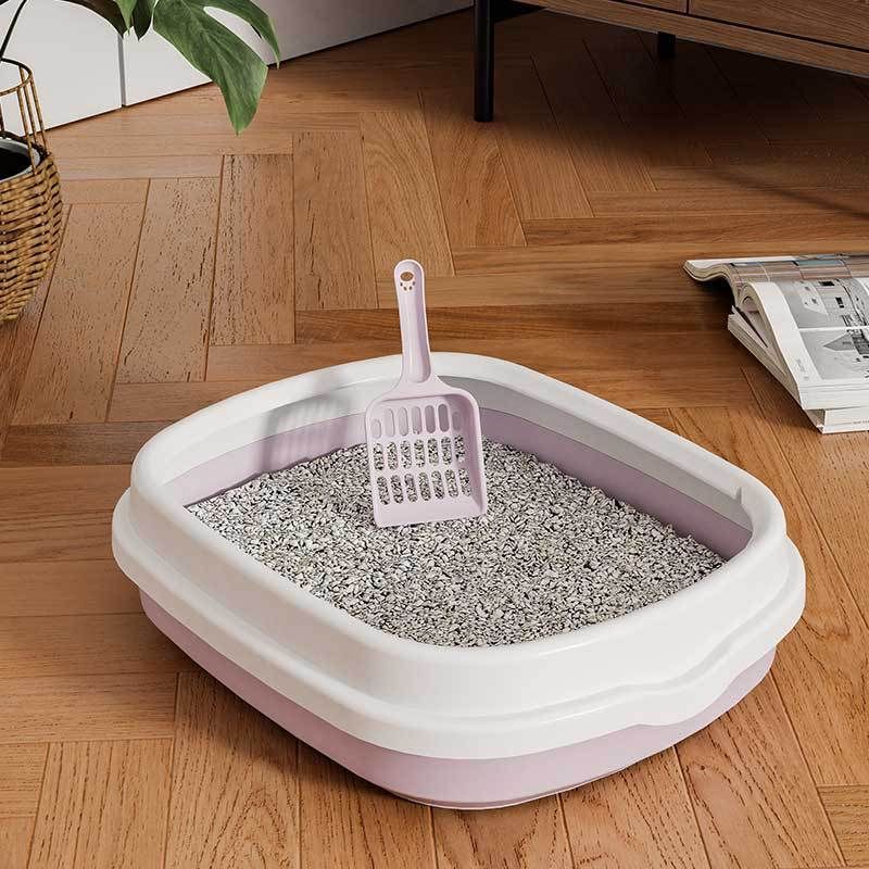 Nuova grande scatola di plastica semichiusa per uso domestico, antispruzzo, con paletta per lettiera per gatti_voghion.com