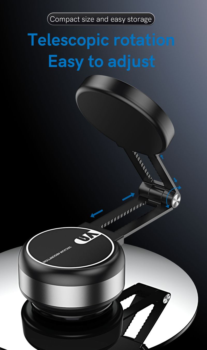 Car Phone Holder Electric Vacuum Suction Cup Telescopic Strong Magnetic Adsorption Bracket For Gym Kitchen Stand Compatible With IPhone_voghion.com