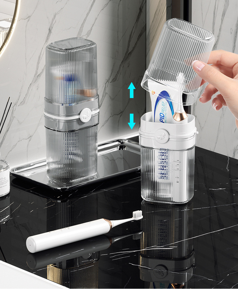 Travel Mouthwash Cup, Toothware Light Luxury Storage Set, Portable Home Wash Toothpaste, Toothbrush Box_voghion.com