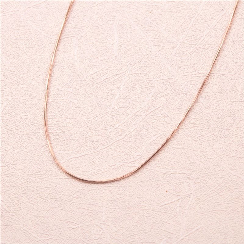 Women's Jewelry Elegant Titanium Steel Choker Necklace Thin Snake Bone Chain Stylish Collarbone Chain For Women In Gold_voghion.com